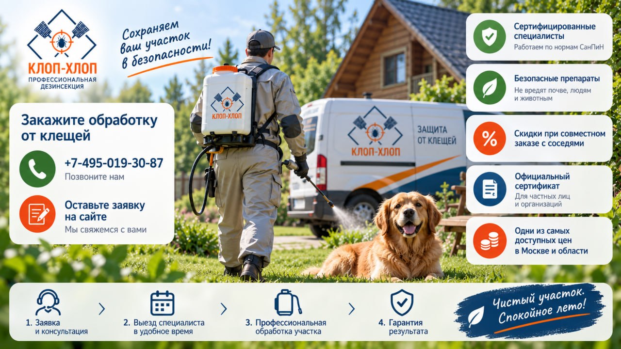 Вызов службы дезинсекции от клещей